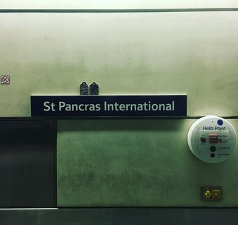 A Lyle held up in front of St Pancras