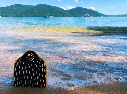 A Lyle held up in front of Nosy Komba, Madagascar