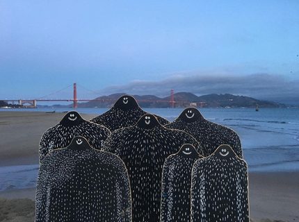 A Lyle held up in front of Crissy Field
