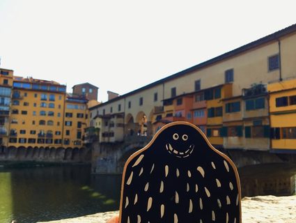 A Lyle held up in front of Florence, Italy