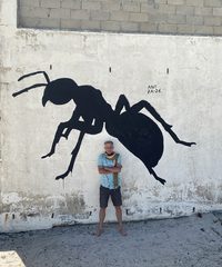 An ant left in a public place